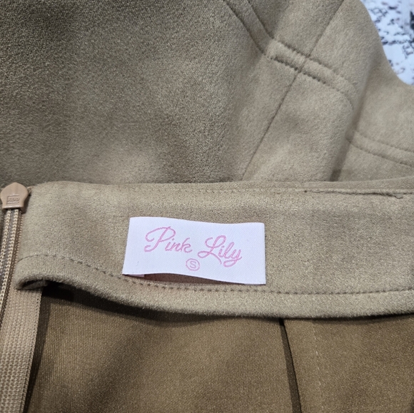 Pink Lily Tan Suede Mini Women's Skirt Size Small - Picture 5 of 5